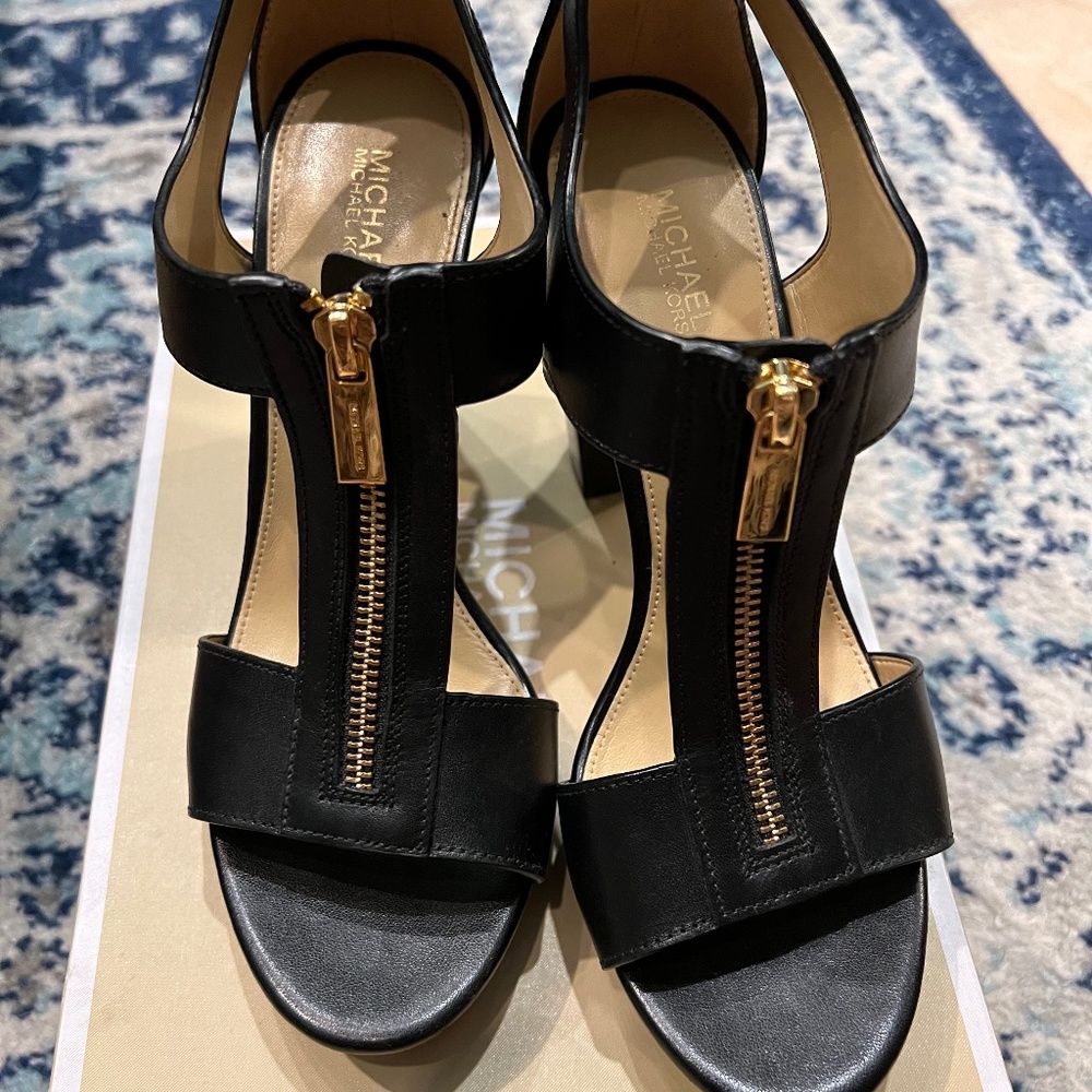 Michael Kors Black zipper heels